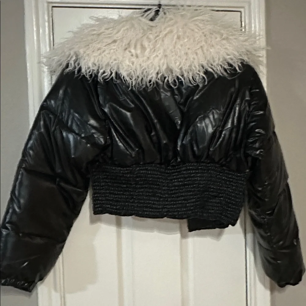 Black and White Faux Fur Jacket - Picture 5 of 5